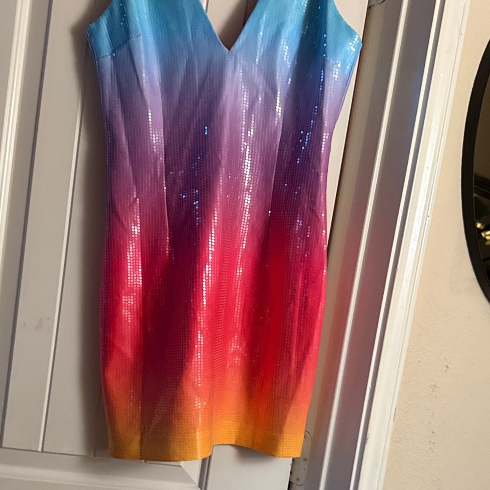 Gradient Scoop Neck Mini Dress - Multi - Picture 6 of 11